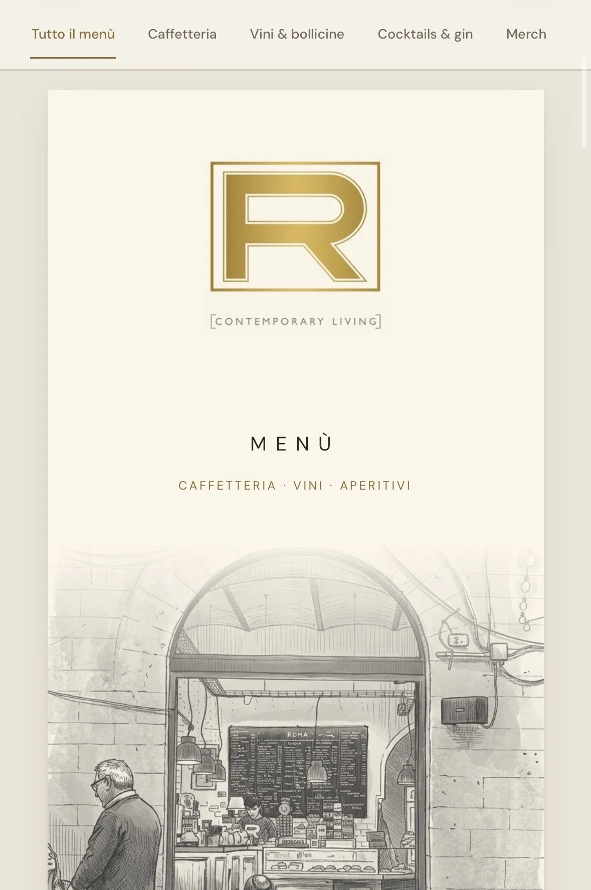 Caffè Roma menu cover